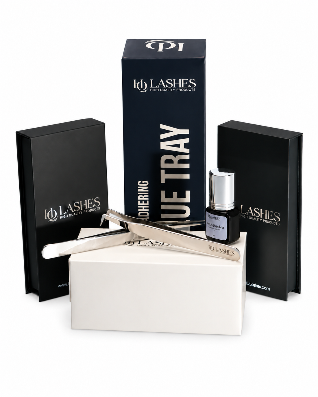 Kit extensii gene pentru începători, HQ Lashes – produsele din trusă