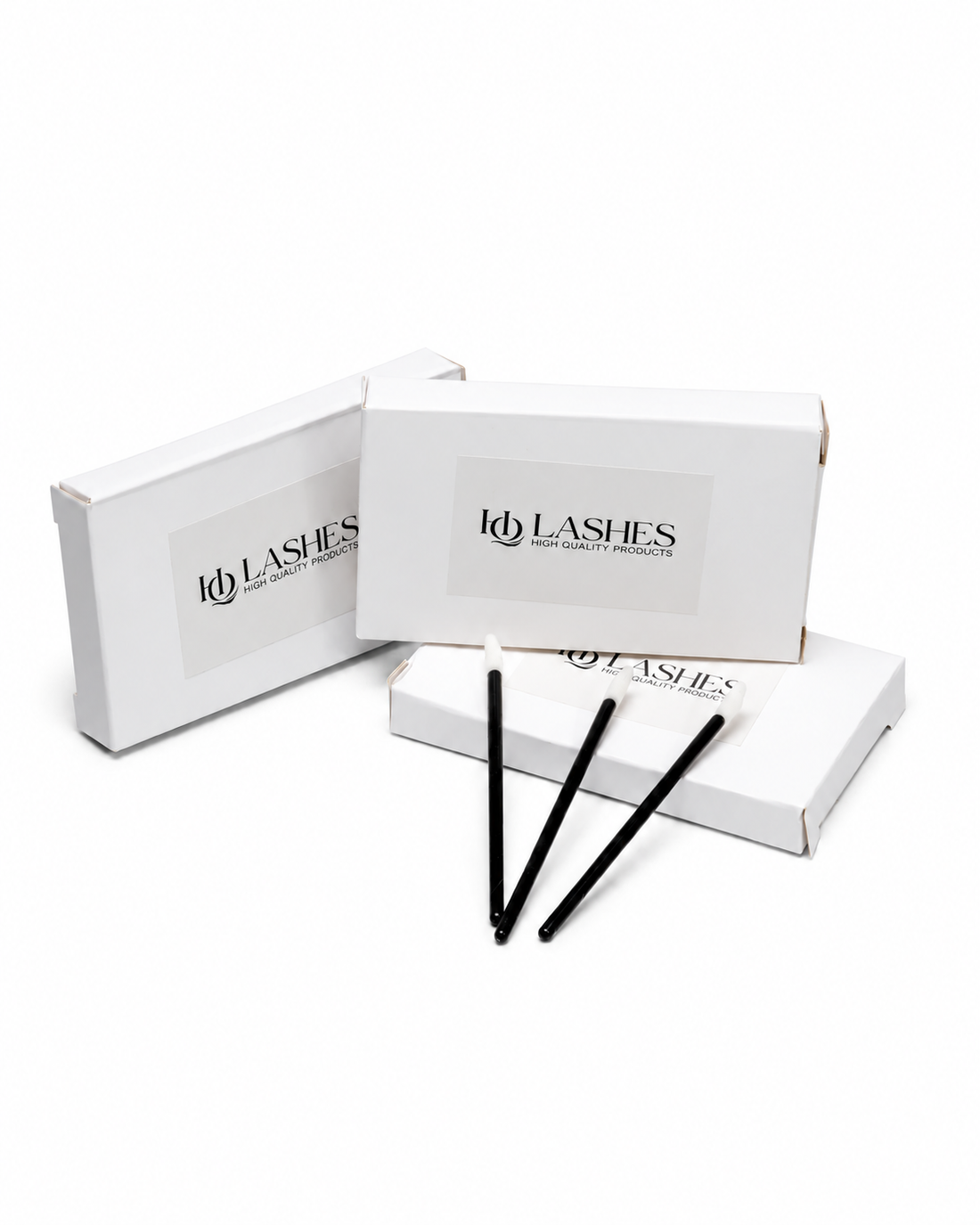 Aplicatoare Microbrush M pentru extensii de gene, HQ Lashes – cutii și aplicatoare