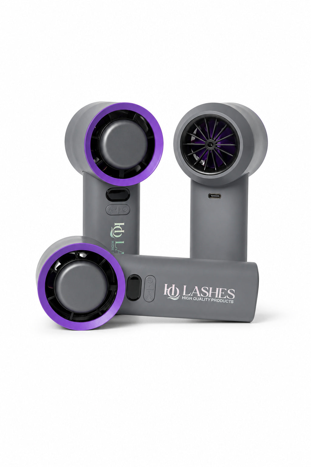 Ventilator Pro pentru extensii de gene, HQ Lashes – vedere din față și din spate